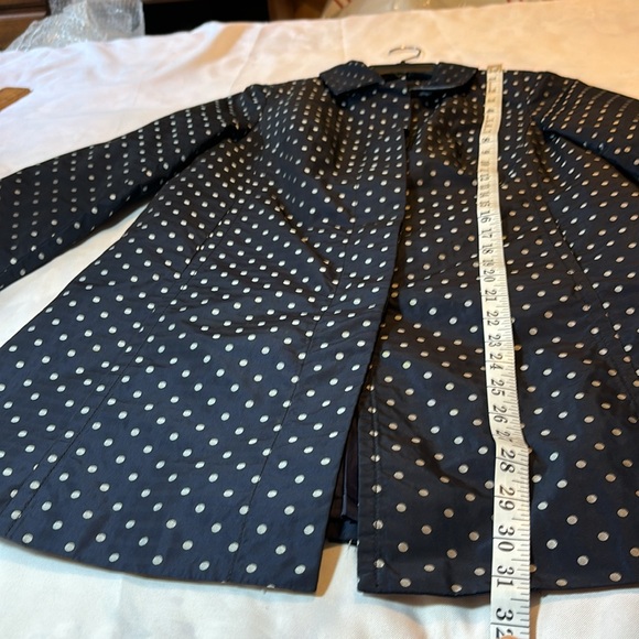 Talbots Navy Polkadot Rain Coat Jacket Size 4P Petite - Picture 13 of 16